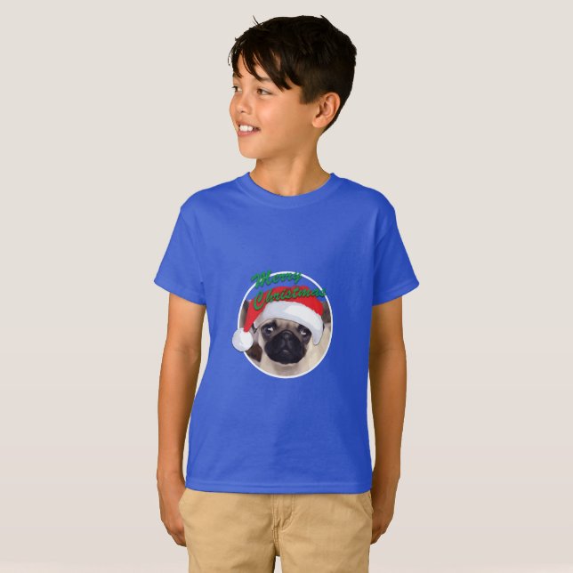 Christmas Pug - Kids' Basic T-Shirt (Front Full)