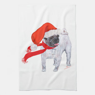 Christmas Pug Kitchen Towel