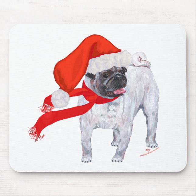 Christmas Pug Mouse Pad (Front)