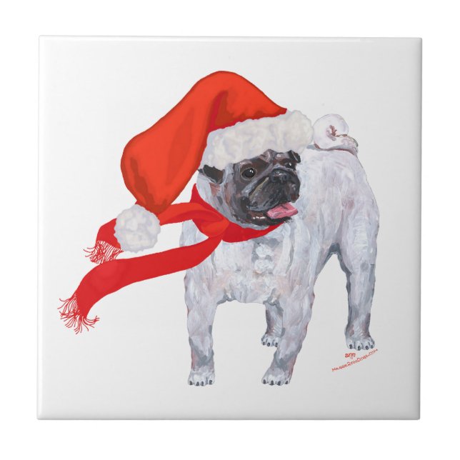 Christmas Pug Tile (Front)