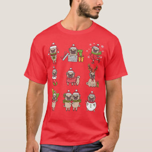 Christmas Pugs Cute Pug Lover Christmas Premium T T-Shirt