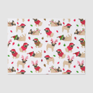Christmas Pugs White Tissue Paper