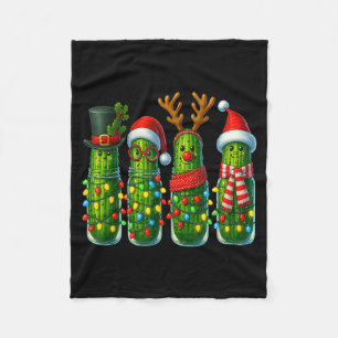 Christmas Pun Ckle Lights Funny Vegetable Holiday Fleece Blanket