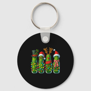 Christmas Pun Ckle Lights Funny Vegetable Holiday Keychain