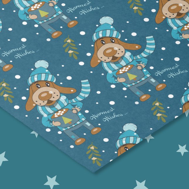 Christmas Pup Pattern Blue Tissue Paper (Creator Uploaded)