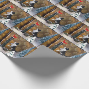 Christmas Puppy and Cardinal -  Village Wrapping Wrapping Paper