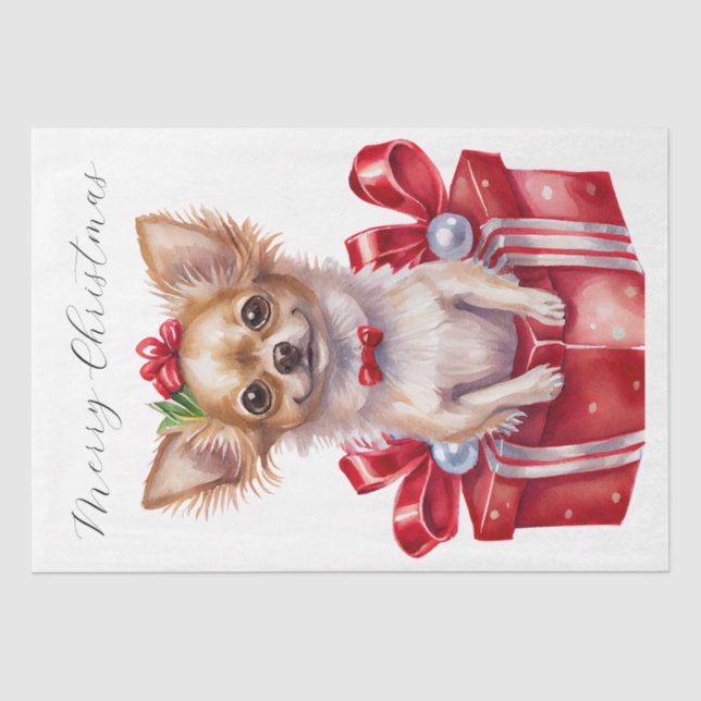 Christmas Puppy Dog Presents Tissue Paper (Front)