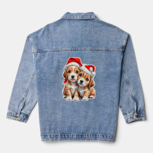 Christmas Puppy Dogs Denim Jacket