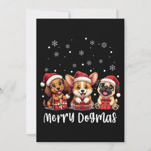 Christmas Puppy Dogs Merry Dogmas Invitation
