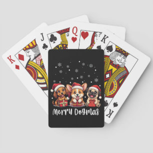 Christmas Puppy Dogs Merry Dogmas Playing Cards