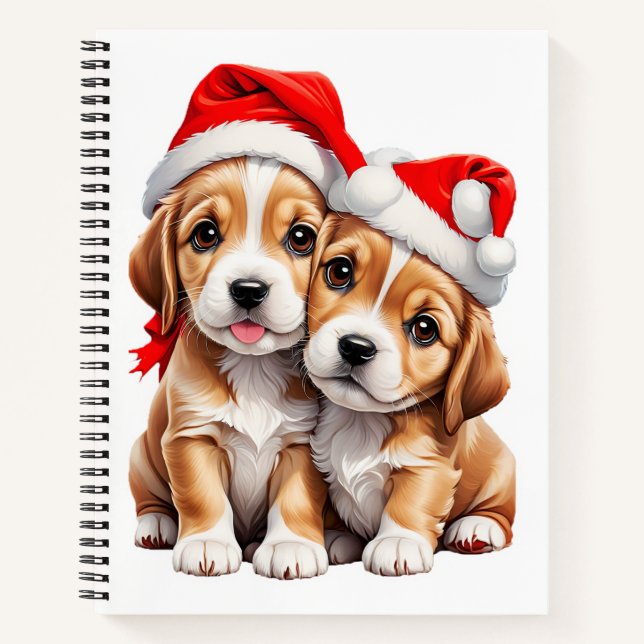 Christmas Puppy Dogs Notebook (Front)
