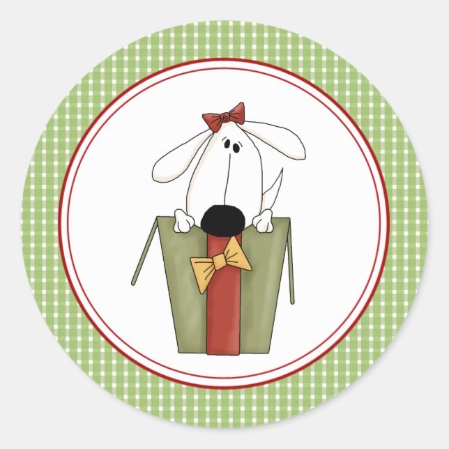 Christmas Puppy Envelope Seals Stickers (Front)