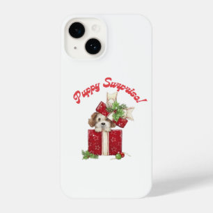 Christmas Puppy in Gift Box Holiday Surprise iPhone 14 Case