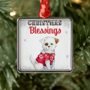 Christmas Puppy Metal Ornament