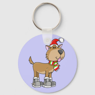 Christmas Puppy "Sadie" Button Keychain