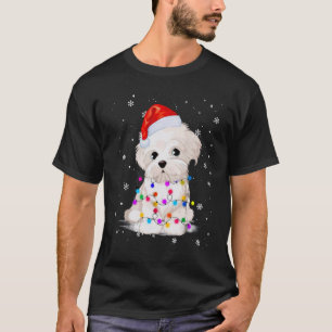 CHRISTMAS PUPPY TANGLED IN CHRISTMAS LIGHTS T-Shirt