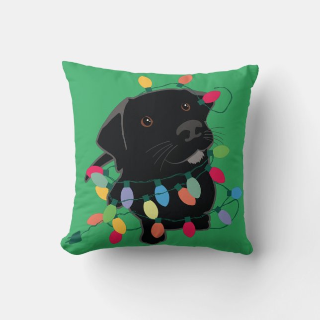 Christmas Puppy Throw Pillow (Front)