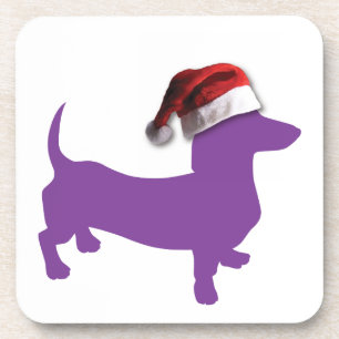 Christmas Purple Dachshund Coaster