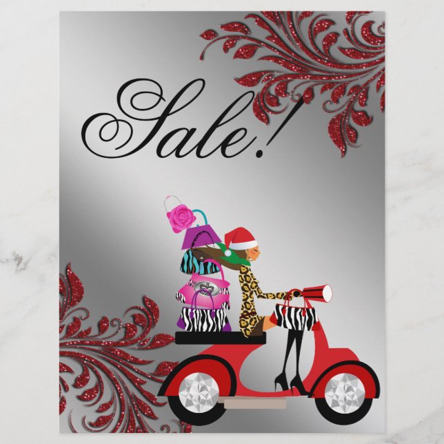 Christmas Purse Salon Flyer Sale Handbag Fashion (Front)