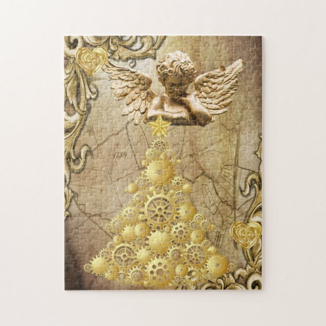 Christmas Puzzle Gold Angel (Vertical)