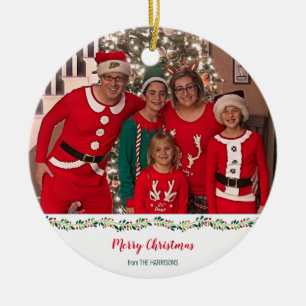 Christmas Pyjamas Challenge Family Photo Ceramic Ornament