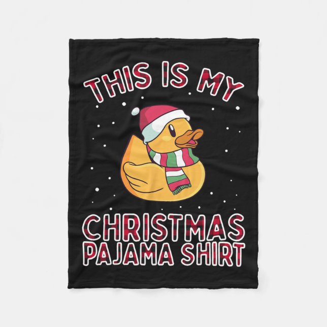 Christmas Pyjamas For Family Duck This Is My Funny Fleece Blanket (Front)