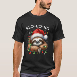 Christmas Pyjamas Sloth Slo Ho Ho Funny Sloth Chri T-Shirt