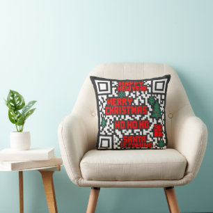 Christmas QR Code gift Throw Pillow