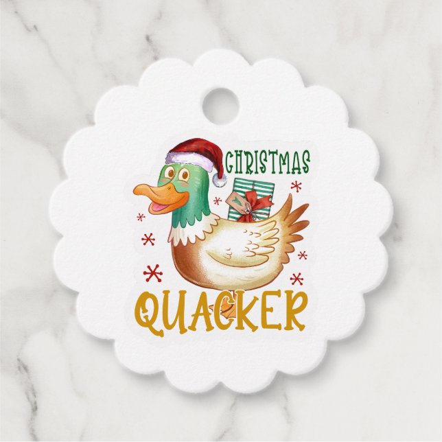 Christmas Quacker Favour Tags (Front)