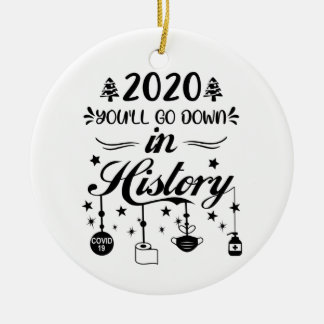 Christmas Quarantine 2020 Funny Xmas Lockdown Ceramic Ornament