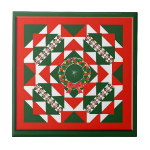 Christmas Quilt Ceramic Tile