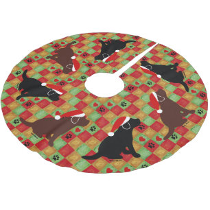 Christmas Quilt Labrador Puppies Brushed Polyester Tree Skirt