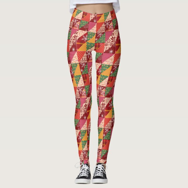 Christmas Quilt Leggings (Front)