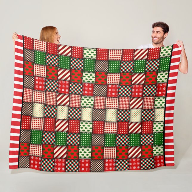 Christmas Quilt Plaid  Fleece Blanket (In Situ)