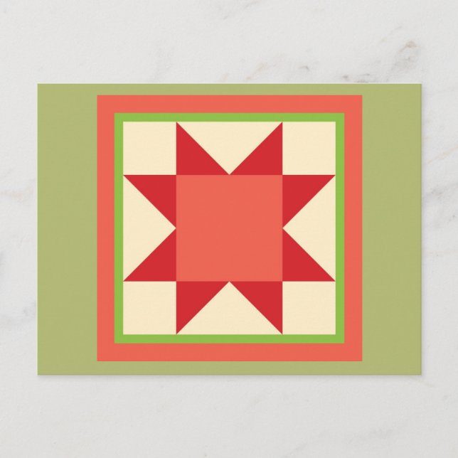 Christmas Quilt Postcard - Sawtooth Star (Front)