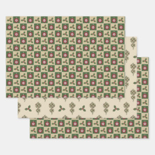 Christmas Quilt Wrapping Paper Set