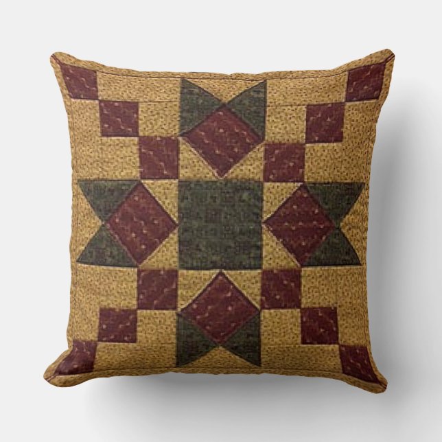 "Christmas Quilted Pattern"Throw Pillow (Front)