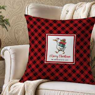 Christmas Quirky Geese Humour Throw Pillow Decor