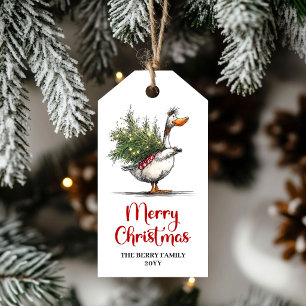 Christmas Quirky Goose Humor Whimsical Gift Tags