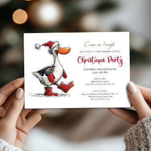 Christmas Quirky Silly Goose Humor Party Invites