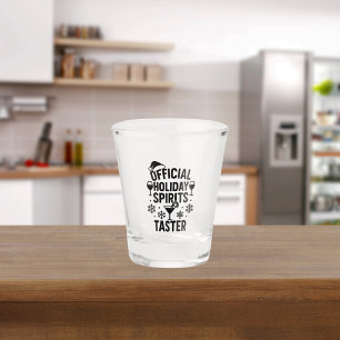 Christmas quote funny party spirits taster black shot glass