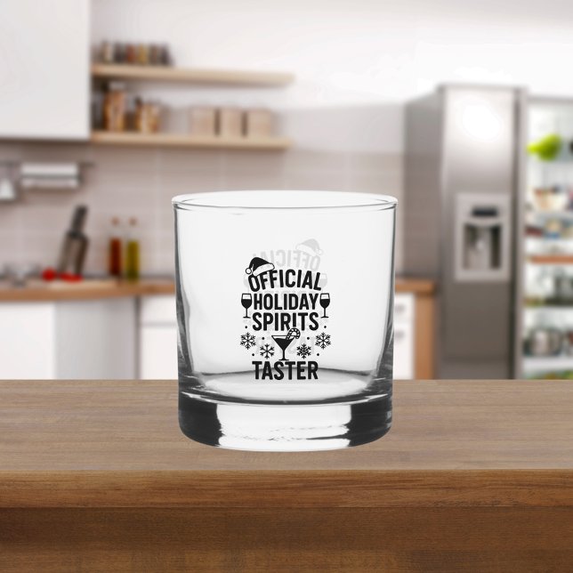 Christmas quote funny party spirits taster black whiskey glass (Creator Uploaded)