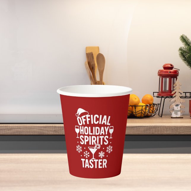 Christmas quote funny party spirits taster red paper cups (Creator Uploaded)