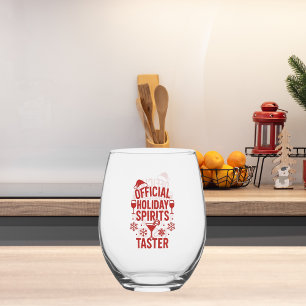 Christmas quote funny party spirits taster stemless wine glass