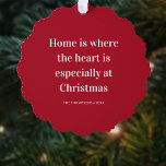 Christmas Quote Home is Where The Heart Is Ornament Card<br><div class="desc">**Introducing our "Home is Where the Heart is" Christmas Paper Ornament: Celebrate the Heartwarming Season** Enhance your holiday decor with our heartwarming "Home is Where the Heart is" Christmas Paper Ornament. This exquisitely designed ornament captures the essence of Christmas, reminding us that home truly is where the heart belongs, especially...</div>