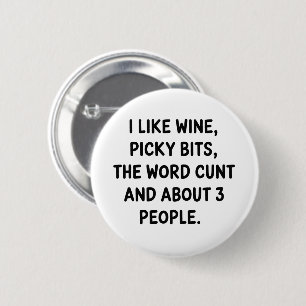 Christmas Quote I Like Wine Rude Festive Sarcastic 2 Inch Round Button