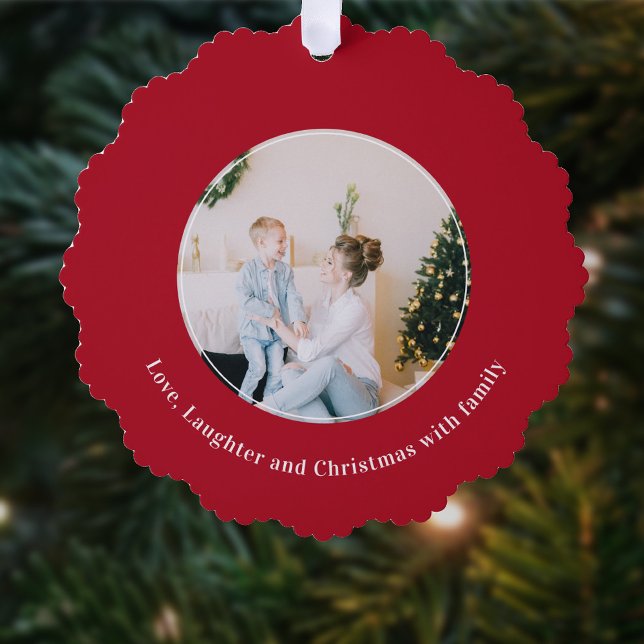 Christmas Quote Love Laughter Ornament Card (Creator Uploaded)