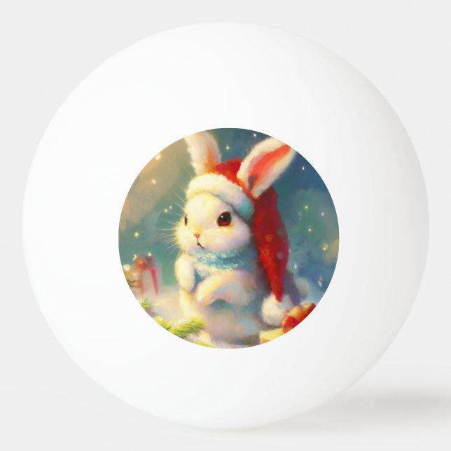 Christmas Rabbit (2) Ping Pong Ball (Front)
