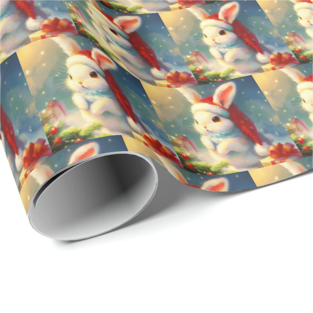 Christmas Rabbit 2 Wrapping Paper (Roll Corner)