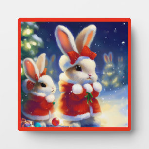 Christmas Rabbit 3 Plaque
